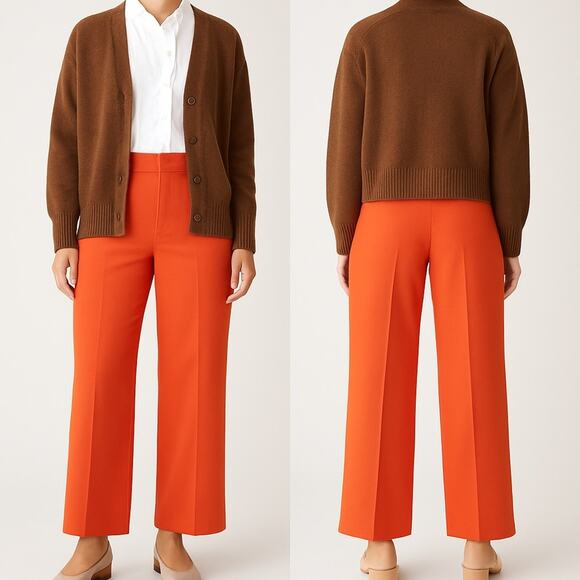 J. Crew Pants - J Crew Sydney Wide-Leg Pants Four-Season Stretch Warm Persimmon